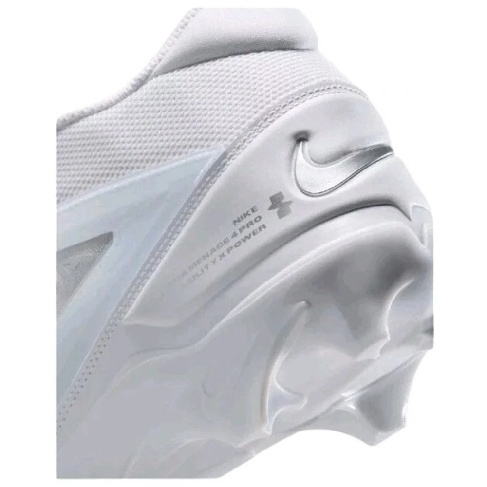 Nike Alpha Menace 4 Pro Football Cleats Men's Size 9 White Silver‎ FD7037-101